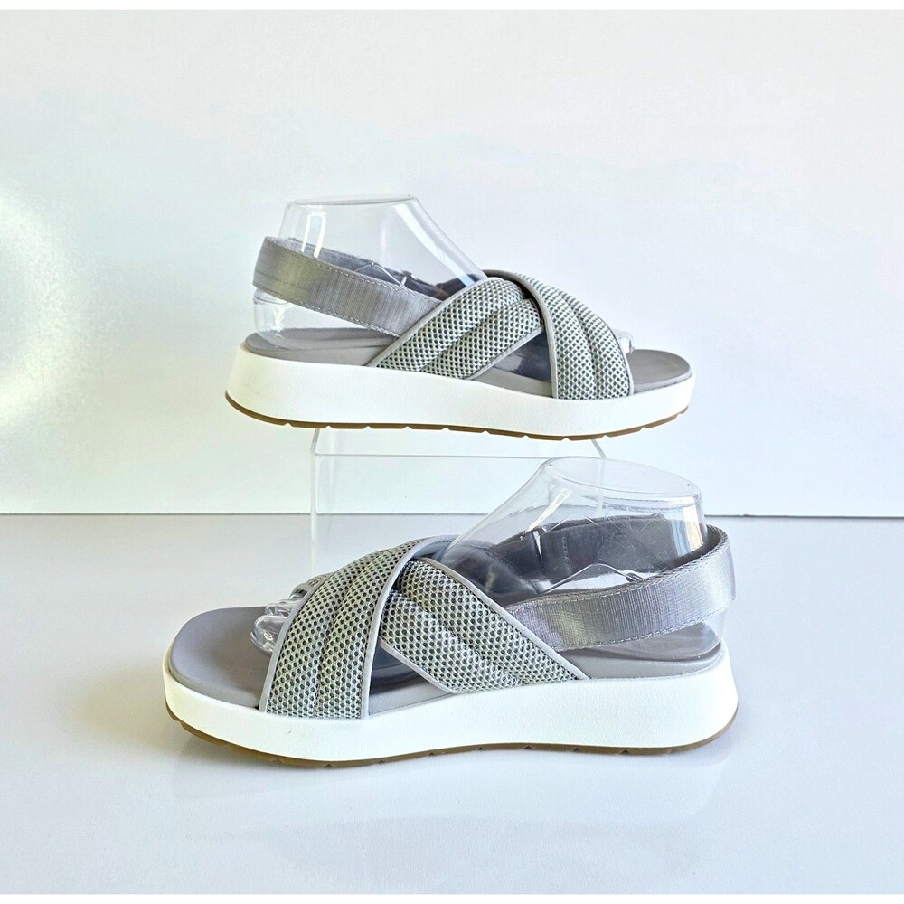 UGG Women's Nella Sandals Gray Slingback Sz 9 40 Mesh Platform Criss Cross - Picture 7 of 14